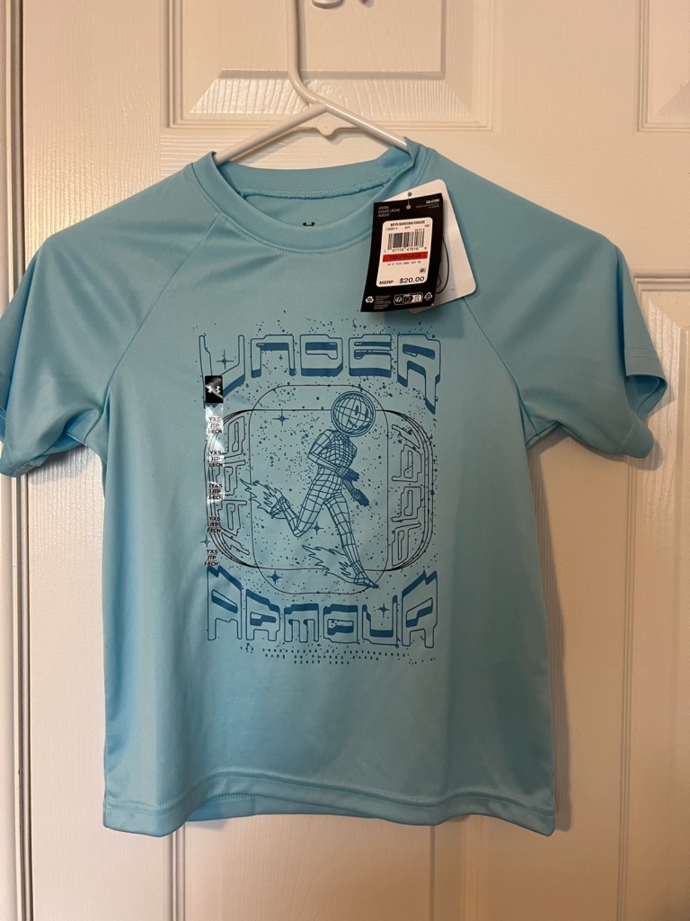 Under Armour Light Blue Graphic Short Sleeve Tee for Kids